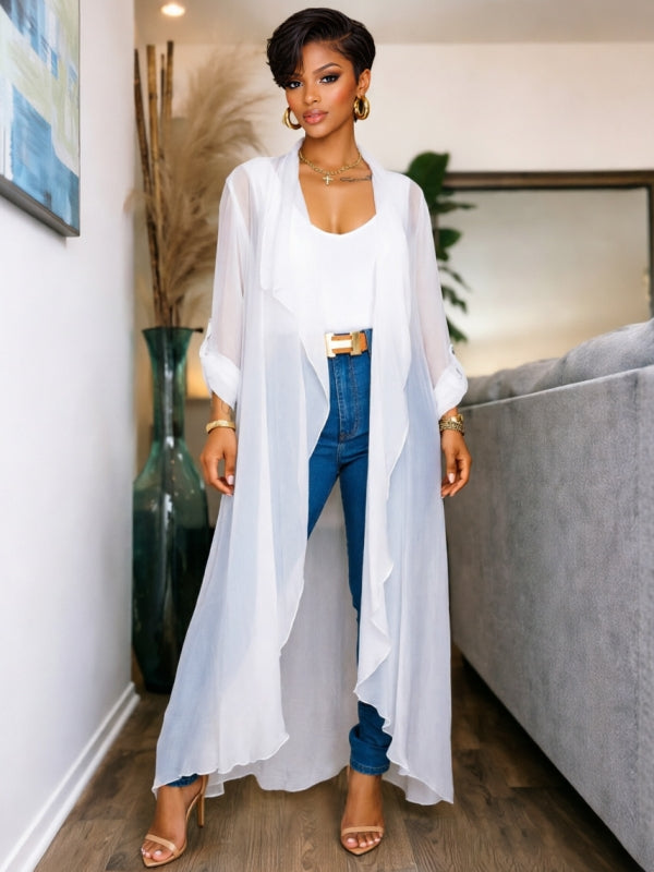 Chiffon Open-Front Duster