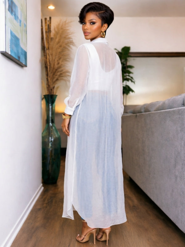 Chiffon Open-Front Duster