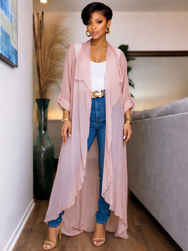Chiffon Open-Front Duster