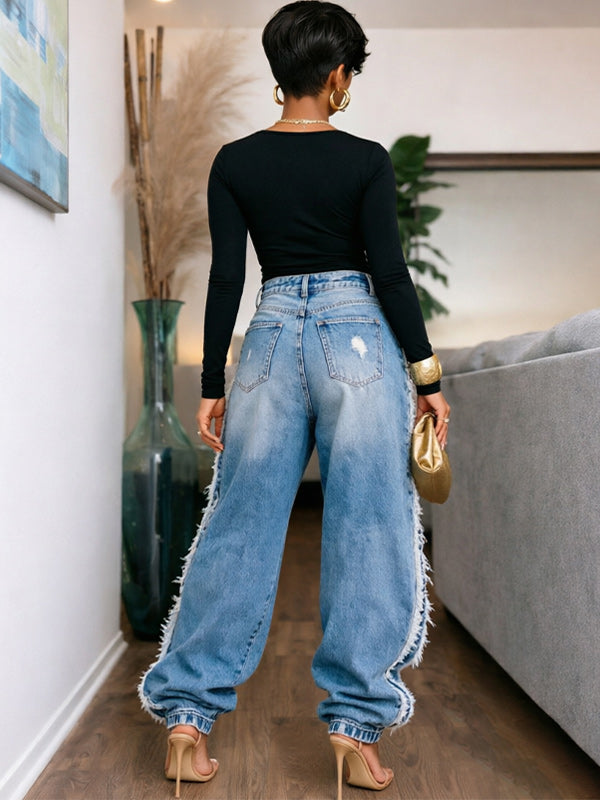 Distressed Jogger Jeans