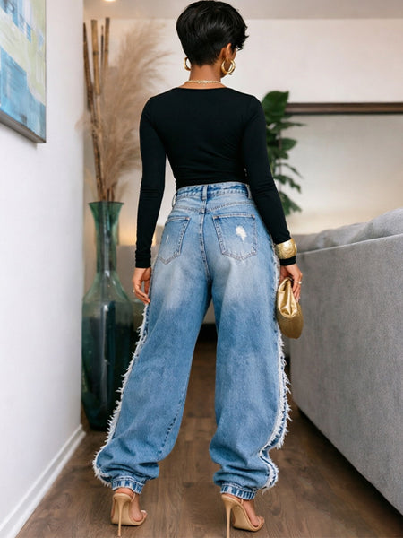 Distressed Jogger Jeans