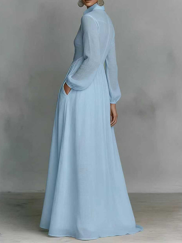 Solid Button-Front Shirt Dress