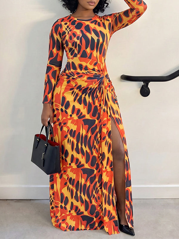 Printed Slit Maxi Dress