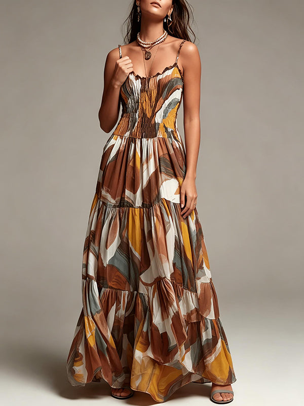 Printed Smocked Cami Dress