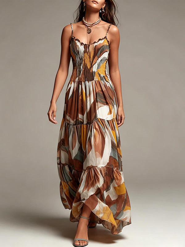 Printed Smocked Cami Dress