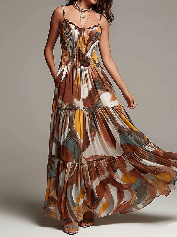 Printed Smocked Cami Dress