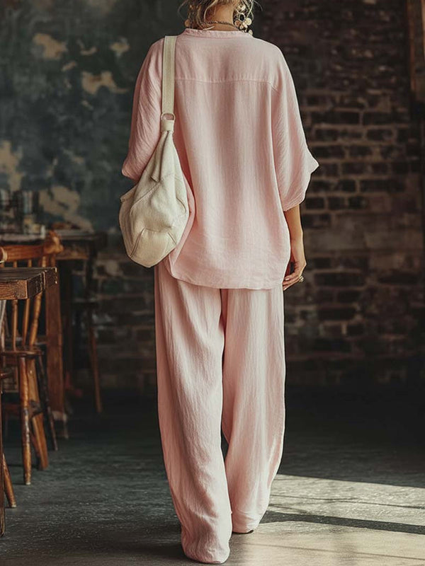 V-Neck Tee & Pants Set