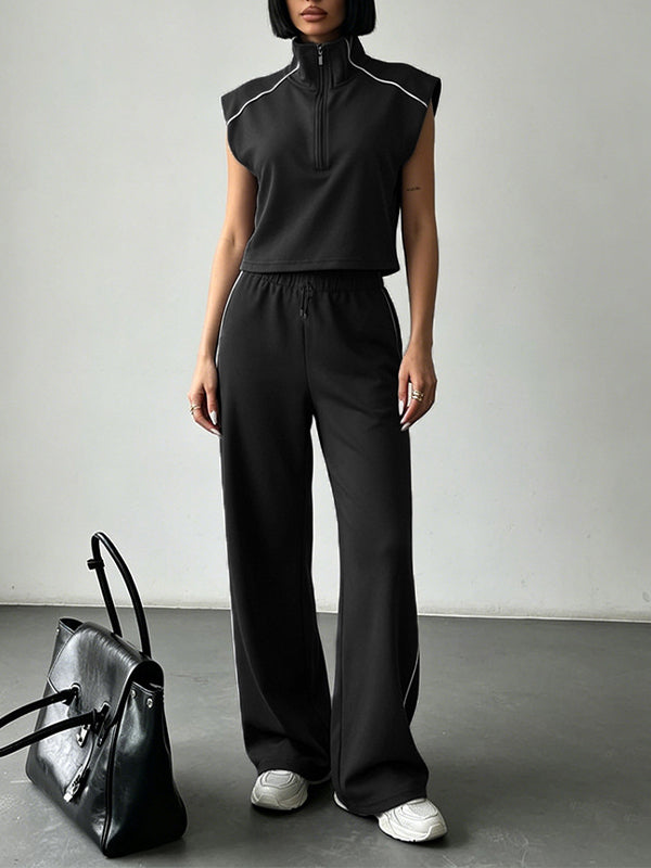 Zip-Front Tank Top & Pants Set