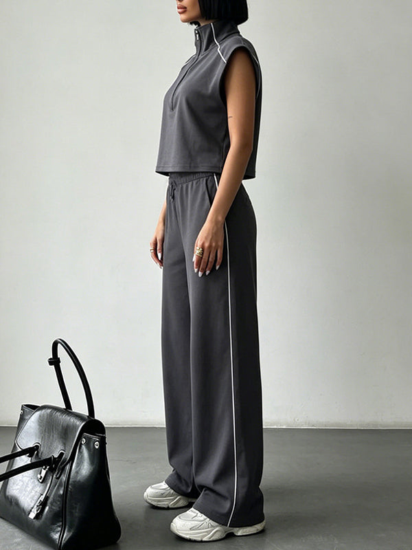 Zip-Front Tank Top & Pants Set