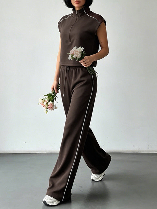 Zip-Front Tank Top & Pants Set