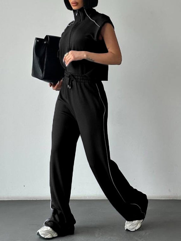 Zip-Front Tank Top & Pants Set