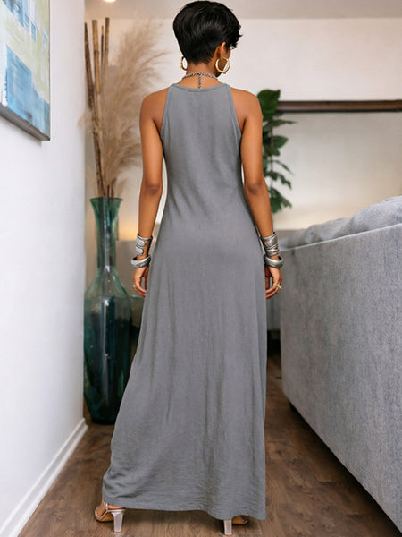 Two-Tone Sleeveless Maxi Dress
