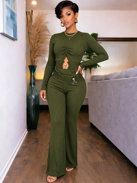 Ribbed Cutout Jumpsuit