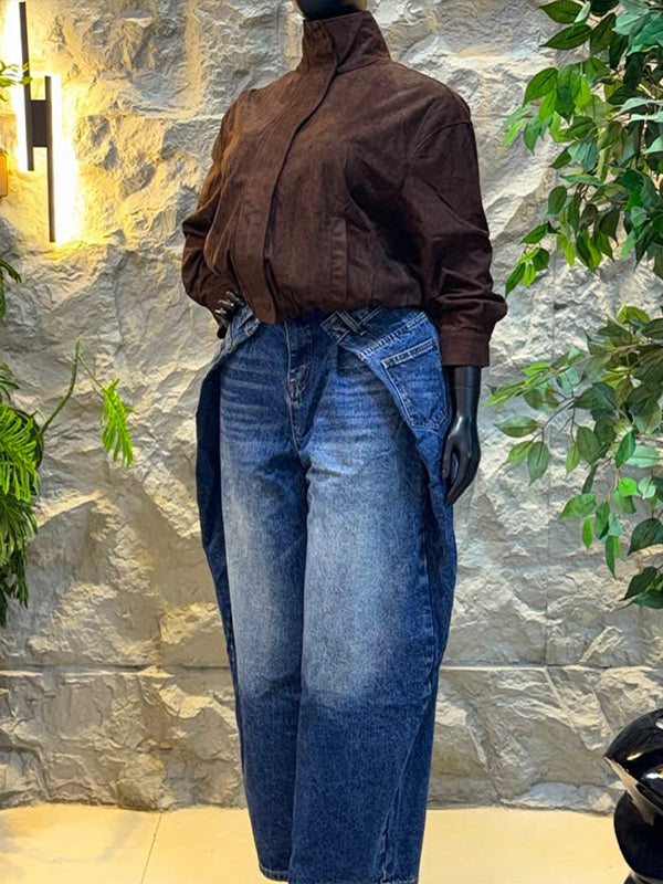 Overlap Barrel Jeans