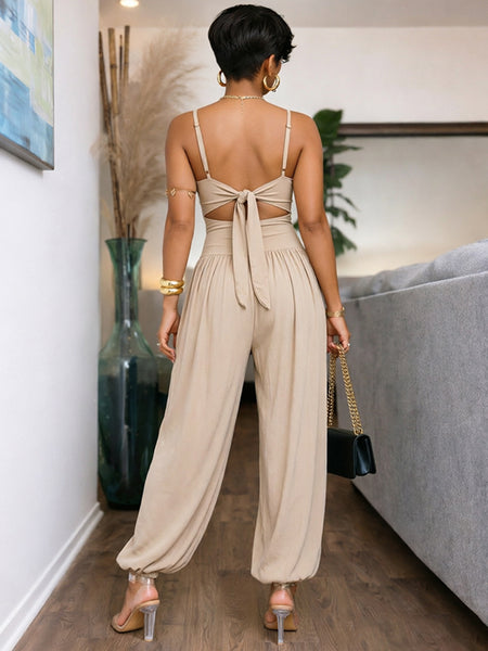 Solid Cutout Cami Jumpsuit