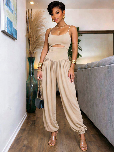 Solid Cutout Cami Jumpsuit