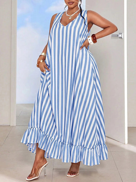 Ruffle-Hem Sleeveless Dress