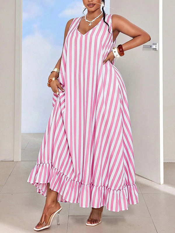 Ruffle-Hem Sleeveless Dress