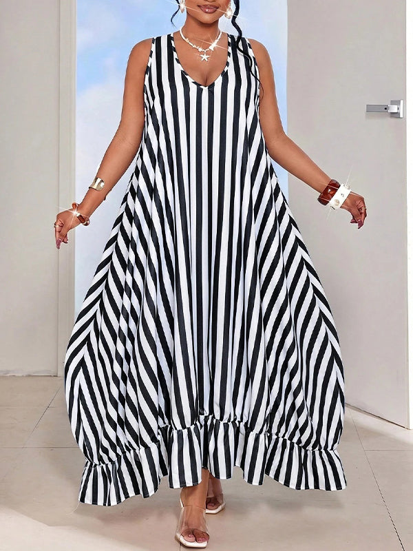 Ruffle-Hem Sleeveless Dress