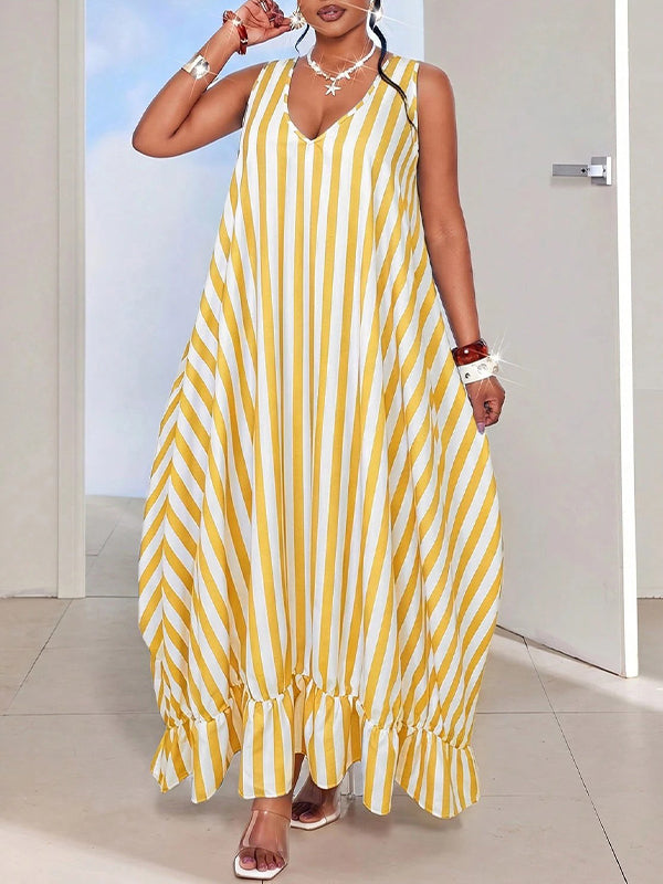 Ruffle-Hem Sleeveless Dress