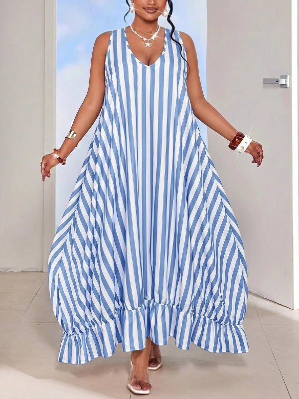 Ruffle-Hem Sleeveless Dress