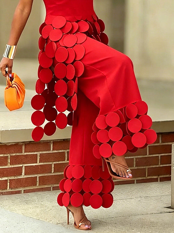 3D Circle Wide Leg Pants
