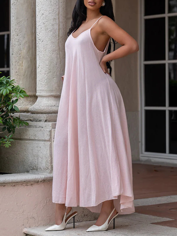 Solid Boat-Neck Tee with Cami Dress