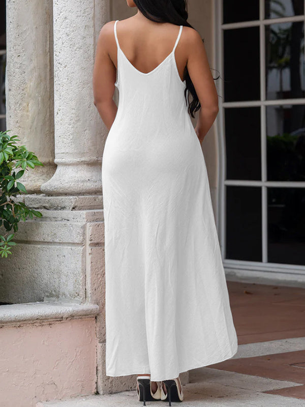 Solid Boat-Neck Tee with Cami Dress