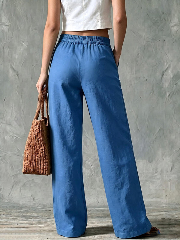 Solid Wide-Leg Pants