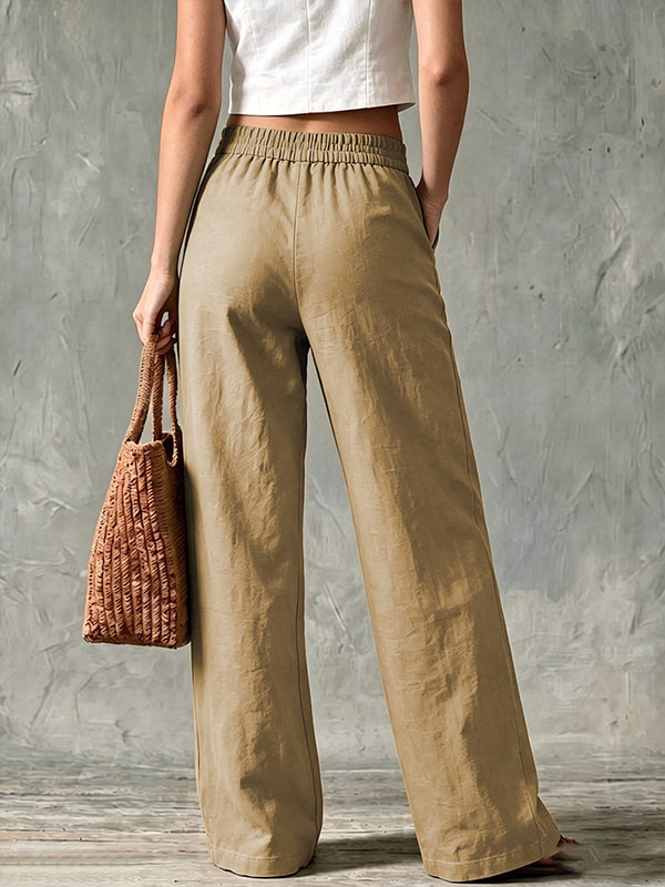 Solid Wide-Leg Pants