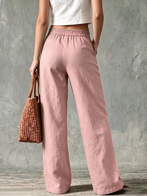 Solid Wide-Leg Pants