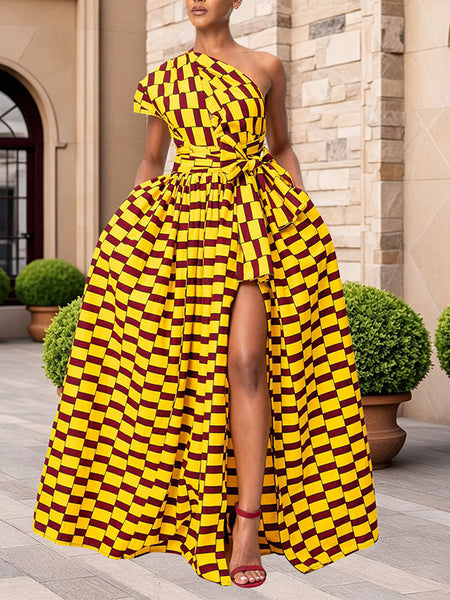 Printed Sleeveless Slit Maxi Dress