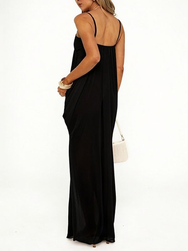 Sheer-Combo Cami Dress