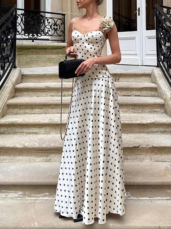 3D Floral Dot Cami Top & Skirt Set