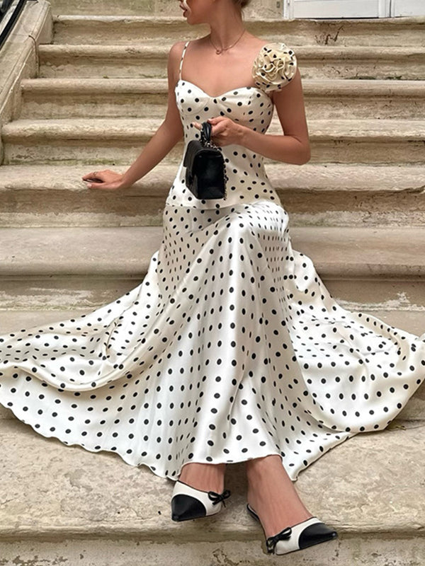 3D Floral Dot Cami Top & Skirt Set