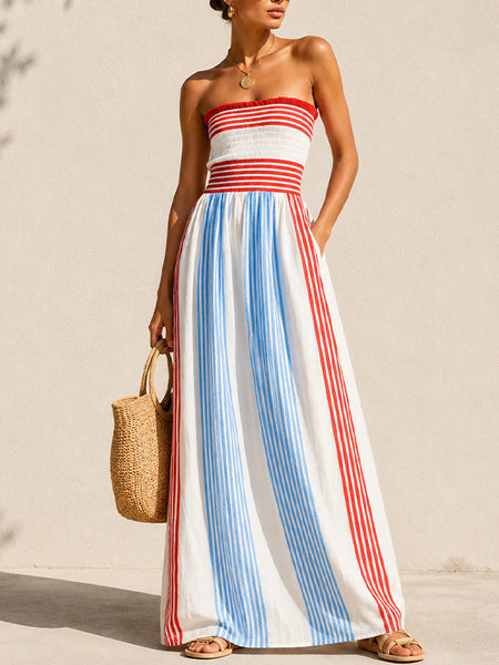 Stripe Strapless Dress