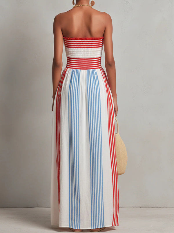 Stripe Strapless Dress