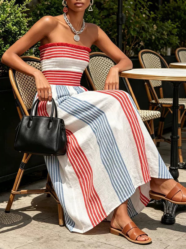 Stripe Strapless Dress