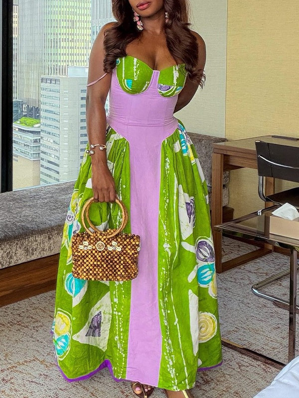 Printed Combo Cami Dress