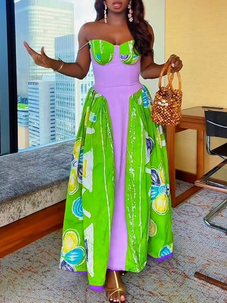 Printed Combo Cami Dress