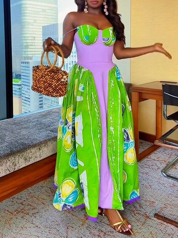 Printed Combo Cami Dress