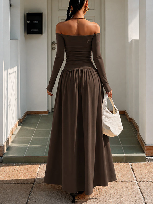 Dot Off-Shoulder Maxi Dress