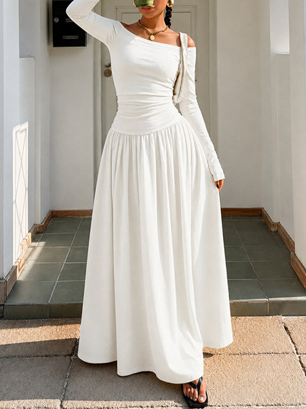 Dot Off-Shoulder Maxi Dress