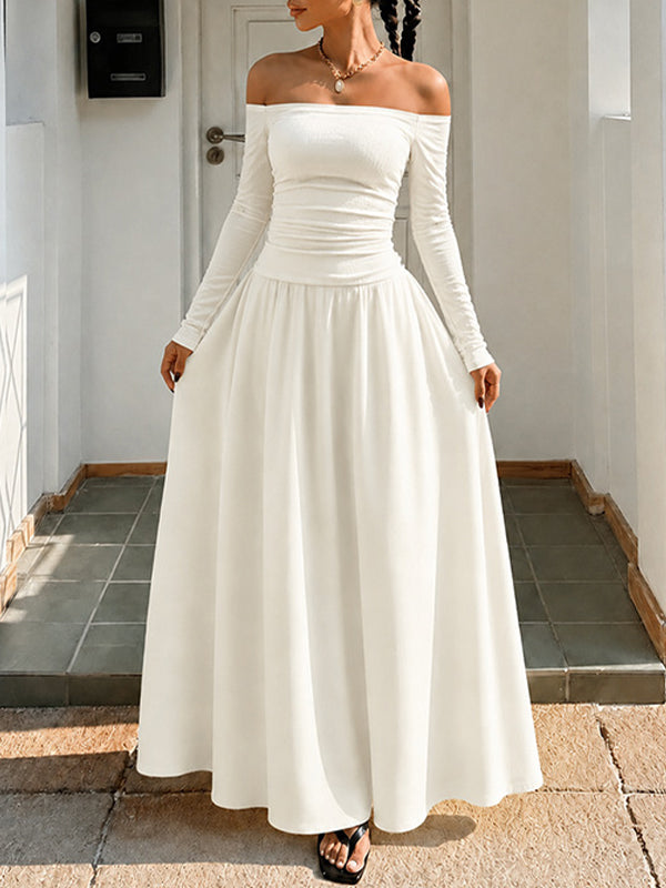 Dot Off-Shoulder Maxi Dress