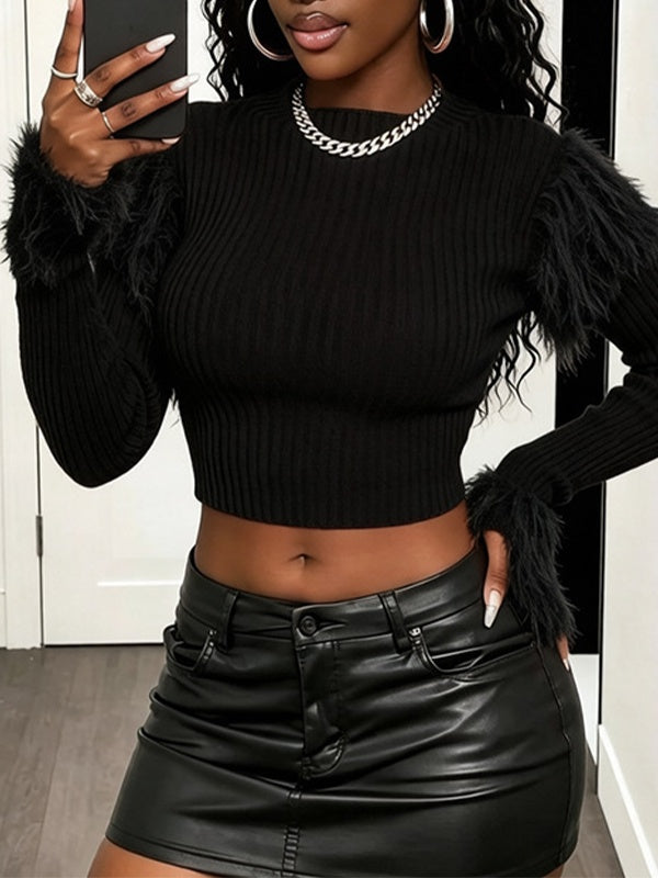 Fringe Cropped Sweater