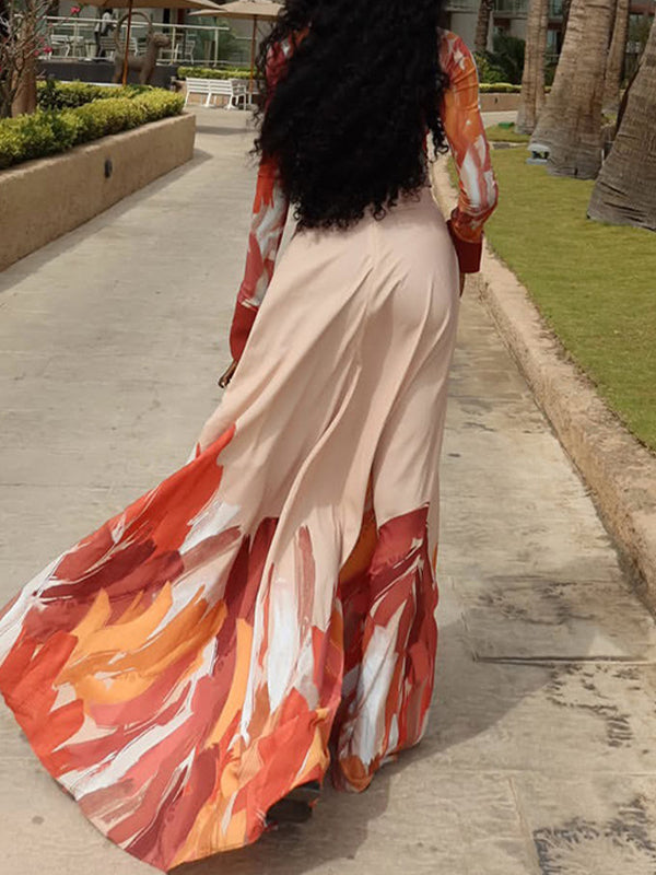 Printed Combo Maxi Dress