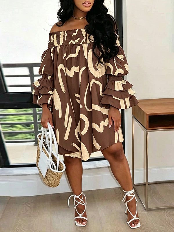 Printed Off-Shoulder Dress