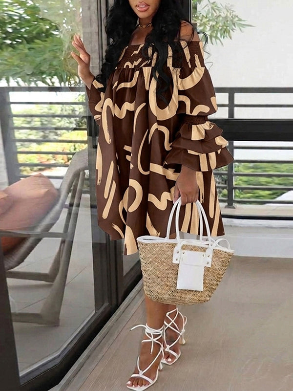 Printed Off-Shoulder Dress