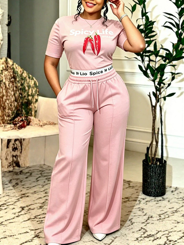 Printed Tee & Pants Set