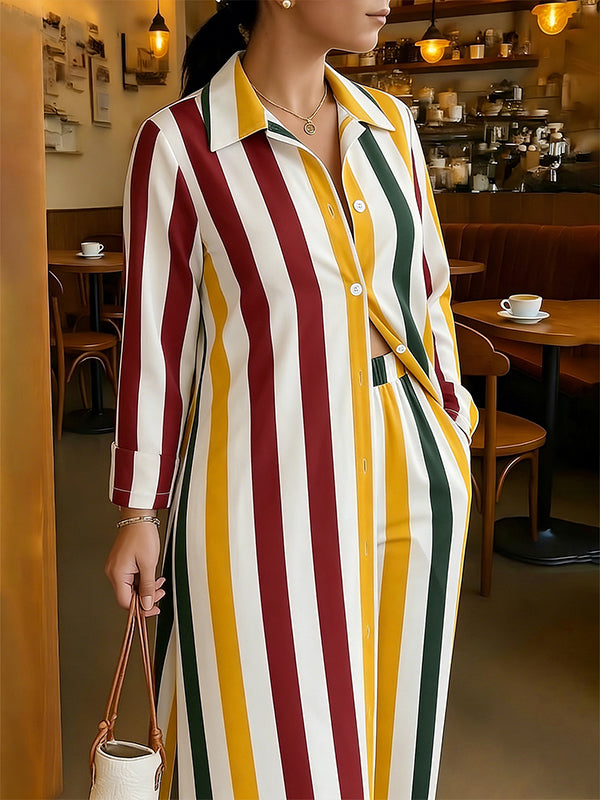 Stripe Tunic Shirt & Pants Set
